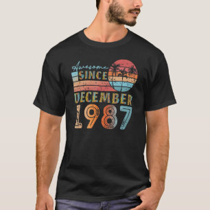 vintage dezember 1987 92 jahre alt 35. geburtstag T-Shirt