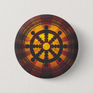 Vintage-Dharma-Rad-Druck Button