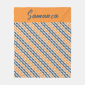 Vintage diagonale geometrisch orange-graue Bezeich Fleecedecke (Vorderseite)