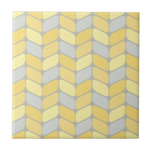 Vintage diagonale Rechtecke Gelb Grau Fliese