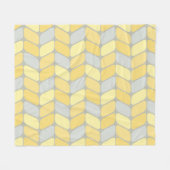 Vintage Diagonalrechtecke Gelb Grau Fleecedecke (Vorderseite (Horizontal))