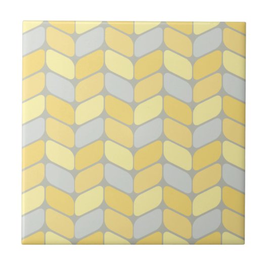Vintage Diagonalrechtecke Gelb Grau Fliese (Vorderseite)