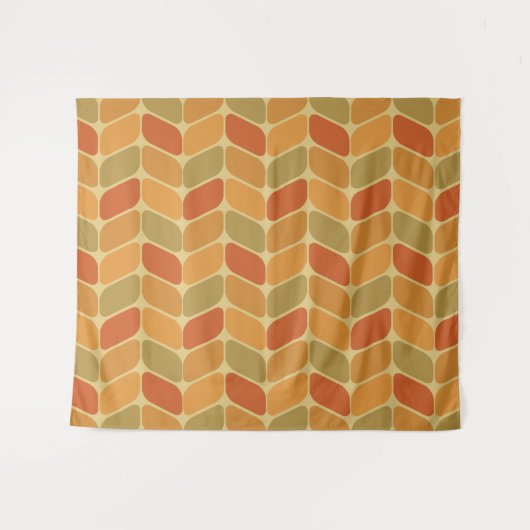 Vintage Diagonalrechtecke Ochre Wandteppich (Vorderseite (Horizontal))