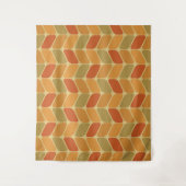 Vintage Diagonalrechtecke Ochre Wandteppich (Vorderseite)