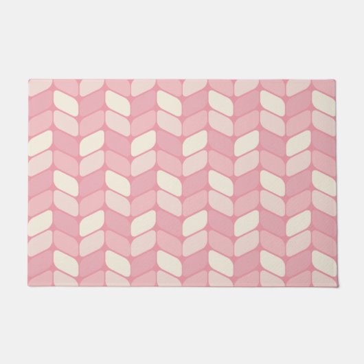 Vintage Diagonalrechtecke rosa Vanilla Fußmatte (Vorderseite)