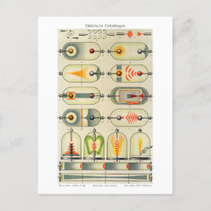 Vintage Diagramm von elektrischen Entladungen Postkarte