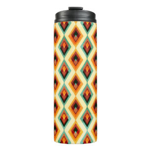 Vintage-Diamant-Raster-Nahtloses Muster Thermosbecher