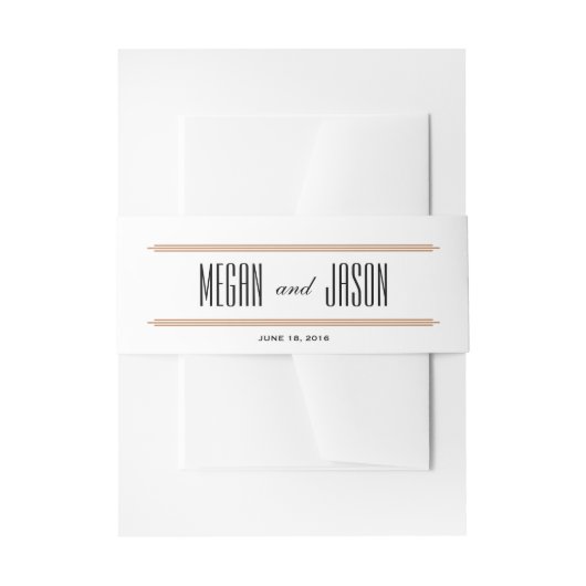 Vintage Diamantschwarz und Kupferband Einladungsbanderole (Vorderseite Beispiel)