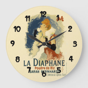 Vintage Diaphane Poster Art Große Wanduhr
