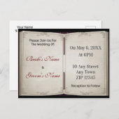 Vintage Diary Viktorianisch Book Scrapbook Hochzei Einladungspostkarte (Vorne/Hinten)