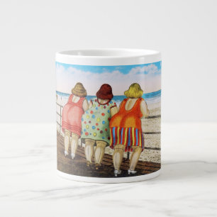 Vintage dicke Mädchen mit großem Po am Strand Jumbo-Tasse
