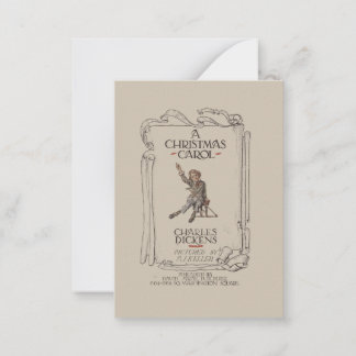 Vintage Dickens A Christmas Carol Flache Geschenkk Mitteilungskarte