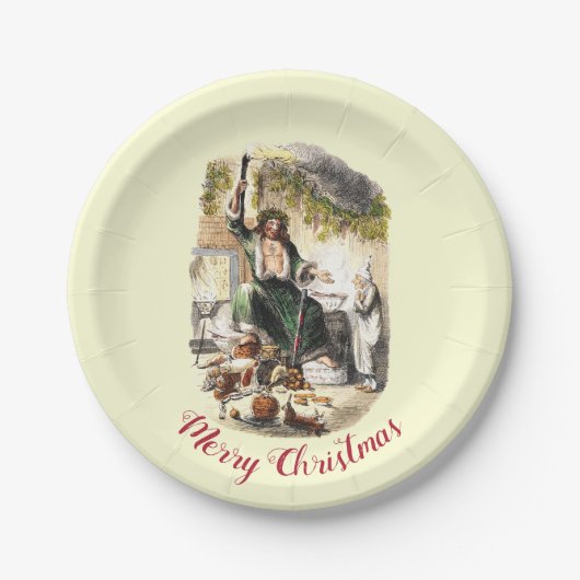 Vintage Dickens Geist Scrooge Eine Weihnachtsgesch Pappteller (Vorderseite)