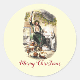 Vintage Dickens Ghost Scrooge A Christmas Carol Runder Aufkleber