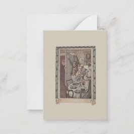 Vintage Dickens Scrooge Comes to Dinner Gift Card Mitteilungskarte