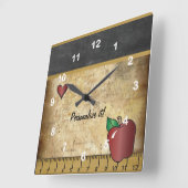 Vintage die Art-Tafel des Lehrers Quadratische Wanduhr (Winkel)