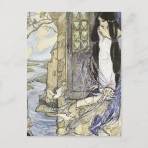 Vintage - Die Dame von Shalott, Postkarte
