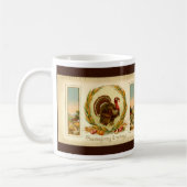 Vintage die Erntedank-Türkei-Tasse Kaffeetasse (Links)