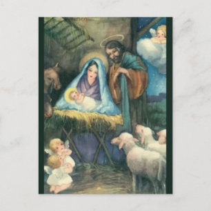 Vintage Die Geburt Christi Weihnachten Postkarte