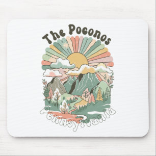 Vintage Die Poconos Pennsylvania Berge Wandern  Mousepad