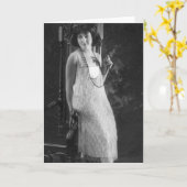 Vintage die Prallplatten-Mode Zwanzigerjahre Karte (Gelbe Blume)