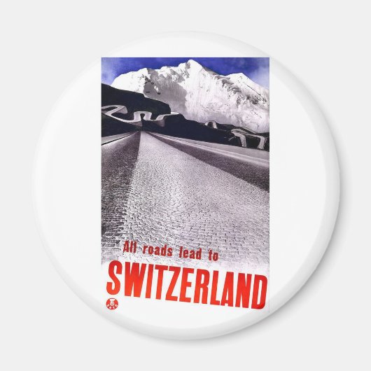 Vintage die Schweiz-Straßen Magnet (Vorne)