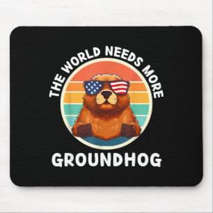 Vintage Die Welt Braucht Mehr Waldmurmeltier Retro Mousepad
