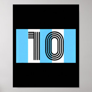 Vintage Diego Argentinien Nummer 10 Fußball Poster