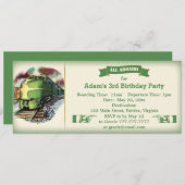 Vintage Dieselzug-Geburtstags-Party Einladung (Vorne/Hinten)