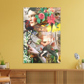 Vintage digitale Collage für geheime Letter Leinwanddruck (Insitu (Wohnzimmer))