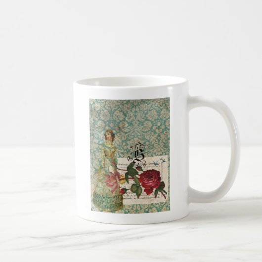 Vintage digitale Collage Kaffeetasse (Rechts)