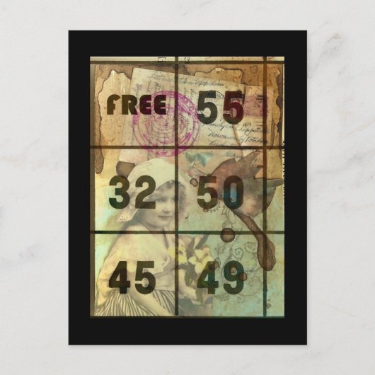 Vintage digitale Collage Postkarte (Vorderseite)