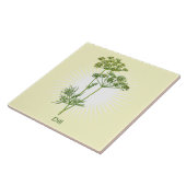 Vintage Dill Herb Botanische Keramik Fliese (Seite)
