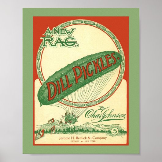 Vintage Dill Pickles Rag Sheet Music Cover Poster (Vorne)
