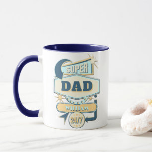 Vintage-Diner-Schild Super Dad Tasse