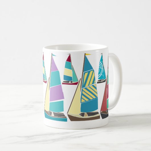 Vintage Dinghies Kaffeetasse (VorderseiteRechts)