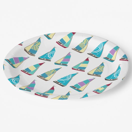 Vintage-Dinghies Pappteller (Schrägansicht)