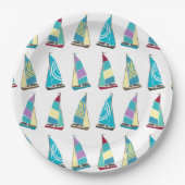 Vintage-Dinghies Pappteller (Vorderseite)
