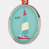 Vintage Dinghy Metal Ornament Aus Metall (Links)