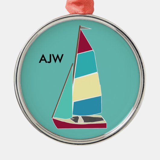 Vintage Dinghy Metal Ornament Aus Metall (Vorne)