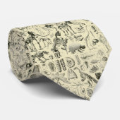 Vintage Dinosaur Bone Fossils Art Krawatte (Gerollt)