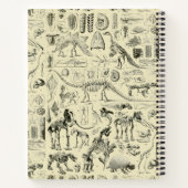 Vintage Dinosaur Bone Fossils Art Notizblock (Rückseite)