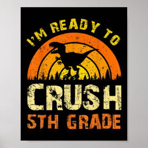 Vintage-Dinosaur Ich bin bereit, die 5. Klasse zu Poster