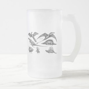 Vintage-Dinosaur-Illustration Retro-Dinosaurier Mattglas Bierglas