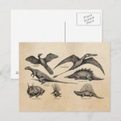 Vintage Dinosaur Illustration Retro Dinosaurs Postkarte (Vorne/Hinten)