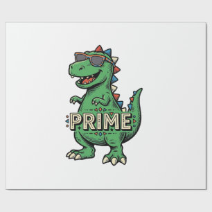 Vintage-Dinosaur-Sonnenbrille Prime-Cartoon-Shirt_ Geschenkpapier