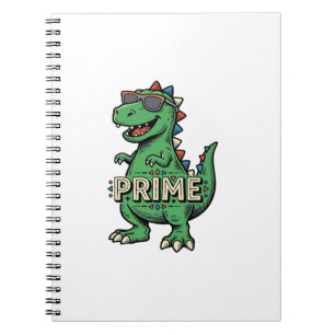 Vintage-Dinosaur-Sonnenbrille Prime-Cartoon-Shirt_ Notizblock