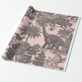 Vintage-Dinosaur-Toile-Muster Geschenkpapier (Ungerollt)