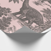 Vintage-Dinosaur-Toile-Muster Geschenkpapier (Ecke)