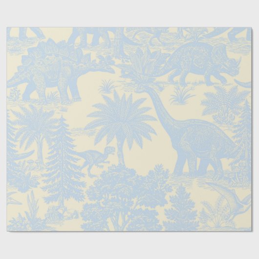 Vintage-Dinosaur-Toile-Muster Geschenkpapier (Flach)